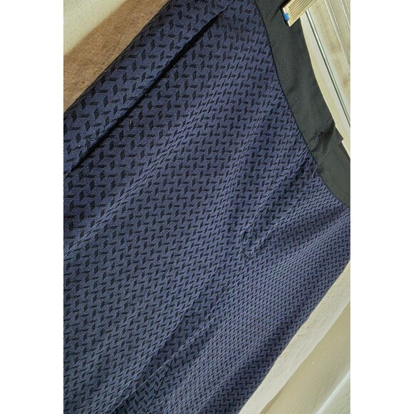DKNY Midnight Blue Jacquard Dress Pants Size 4 Ankle Slim Trousers - 2010s - Picture 8 of 12